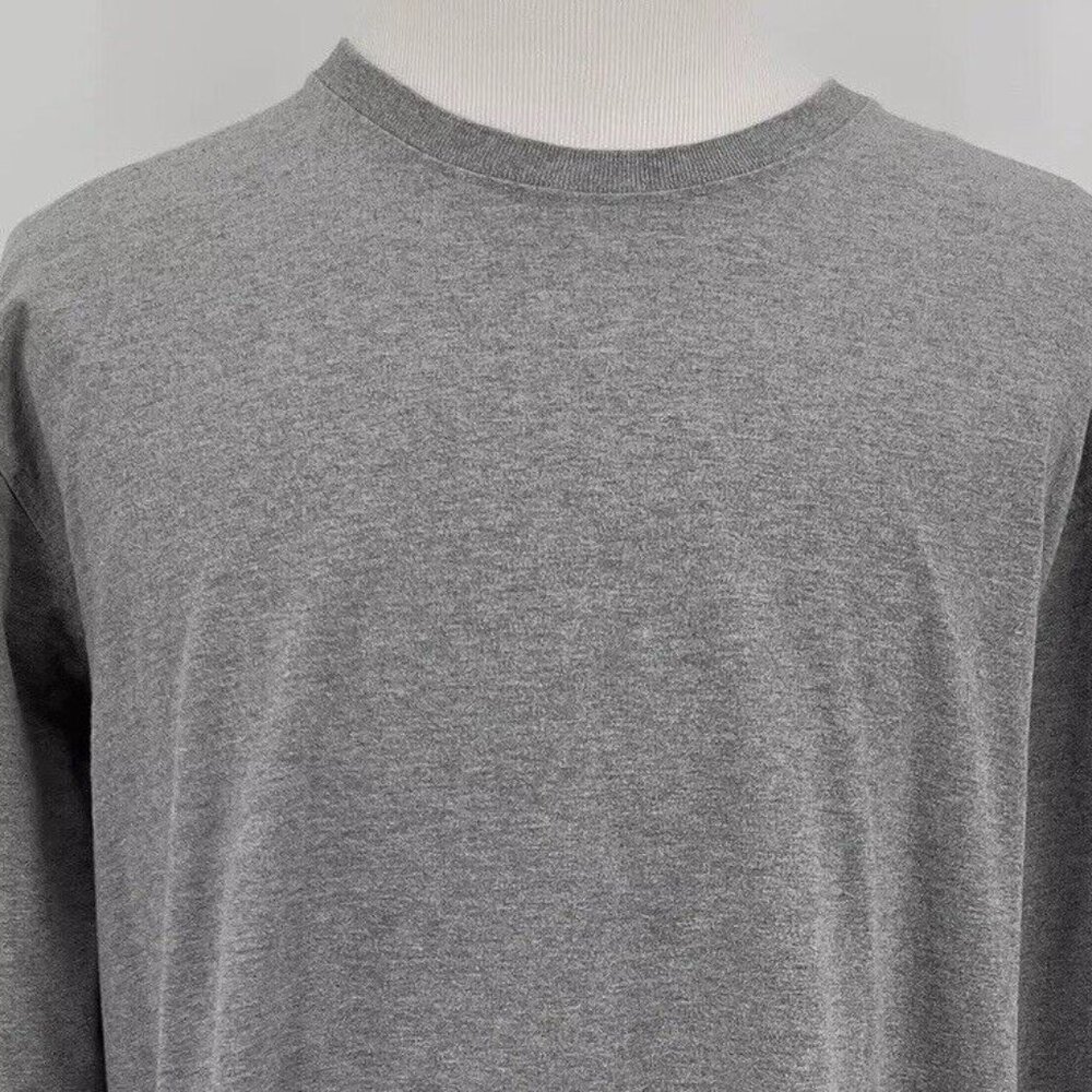 Duluth Trading Co Men's Casual Crewneck T-Shirt Tee Solid Gray Long Sleeve